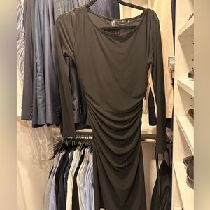 Norma Kamali Long sleeve shirred dress